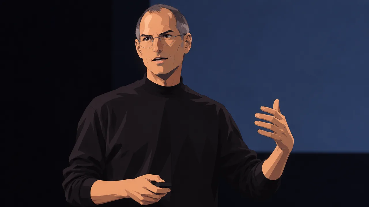 Anime illustration for 2008 - Steve Jobs - Steve Jobs introduces App Store.