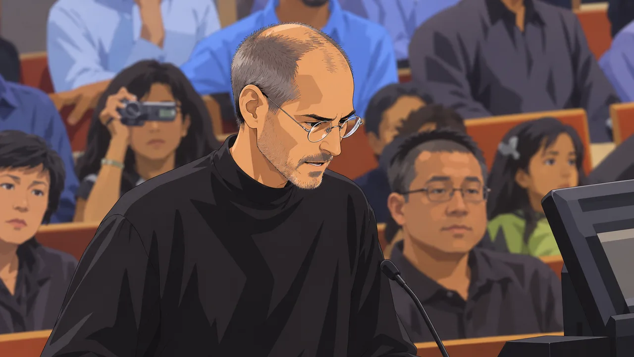 Anime illustration for Steve Jobs Presents to the Cupertino City Council (6/7/11).