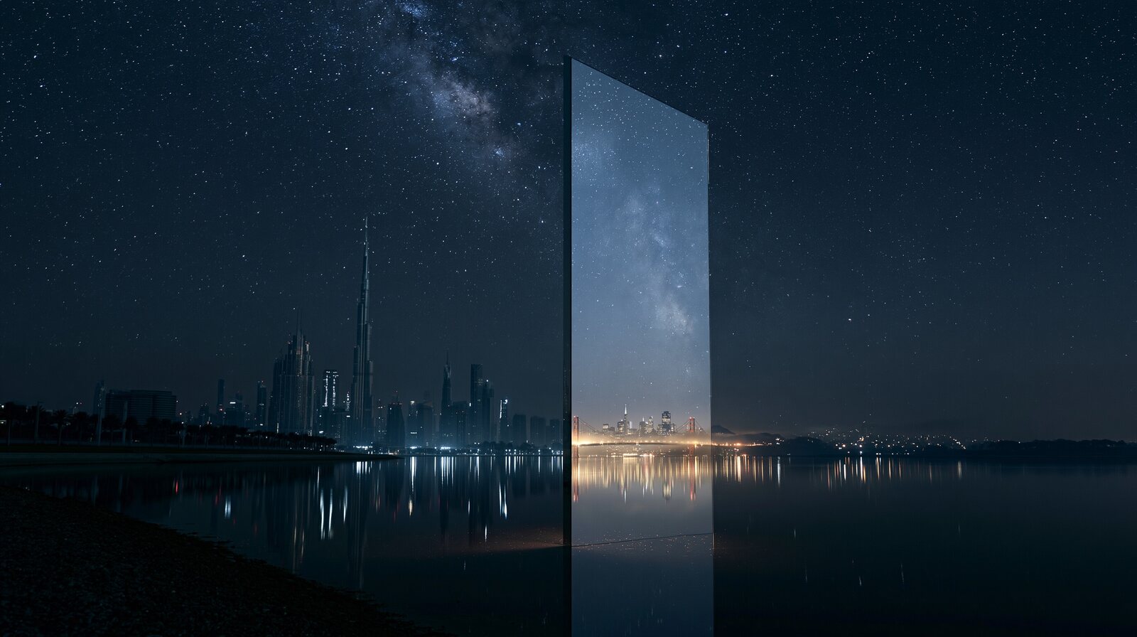 Dubai at night — where an entire nation is already building AI.